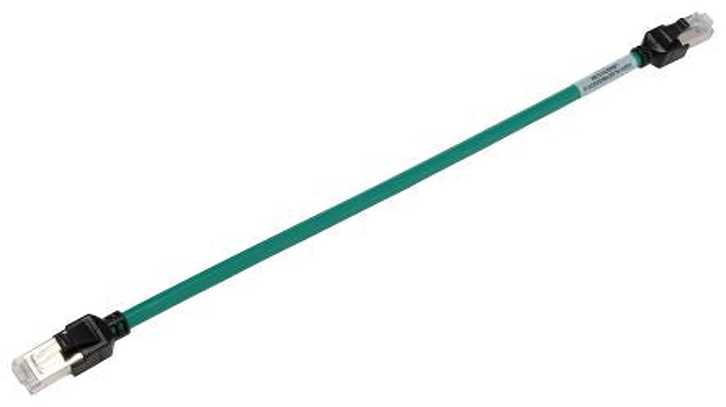 Omron XS6, 300 mm Cat6a Ethernet Cable, Green, Copper Braid 48 Screened Low Smoke Zero Halogen Sheath
