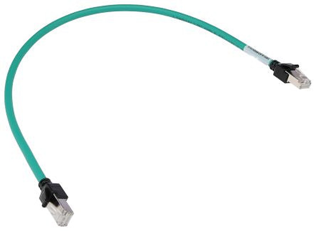 Omron XS6, 0.5 m Cat6a Ethernet Cable, Green, Shielded Screened Low Smoke Zero Halogen Sheath