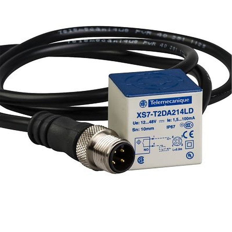 Telemecanique Sensors XS7T2DA214LD01 Block Inductive Proximity Sensor 2-Wire OsiSense XS 48V 10 mm 48 V dc 100mA, 1.5 mA