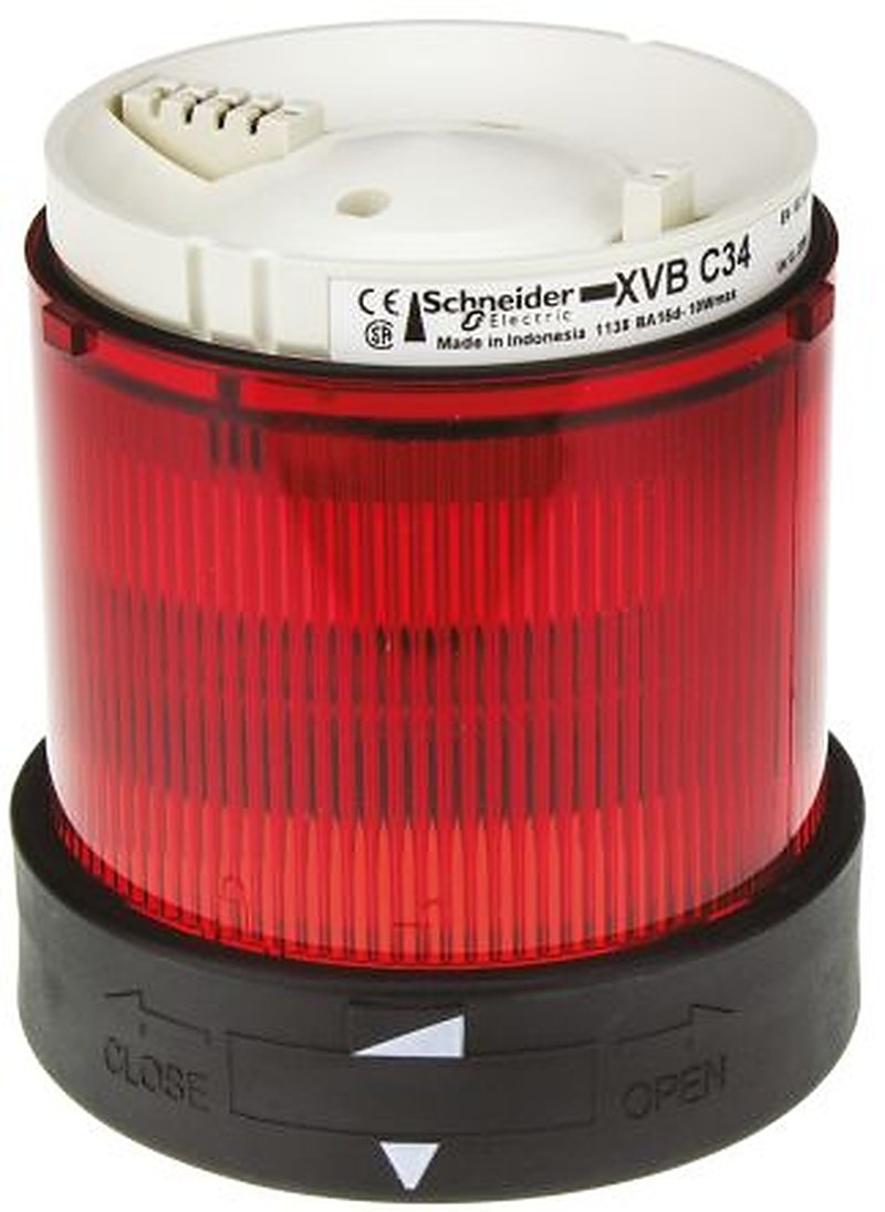 Schneider Electric Harmony XVB Series Red Steady Effect Beacon Unit, Incandescent, LED Bulb 250V, AC, IP65
