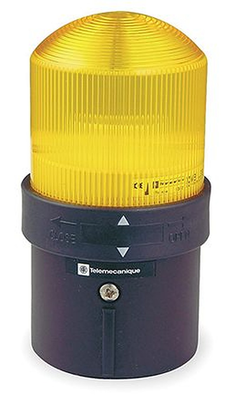 Schneider Electric XVBL Series Yellow Beacon, LED, Incandescent Bulb, IP66, IP65 Base Mount