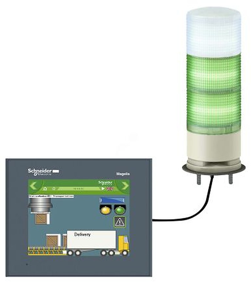 Schneider Electric Harmony XVG Series Clear Signal Tower Buzzer, 3 Lights 24V