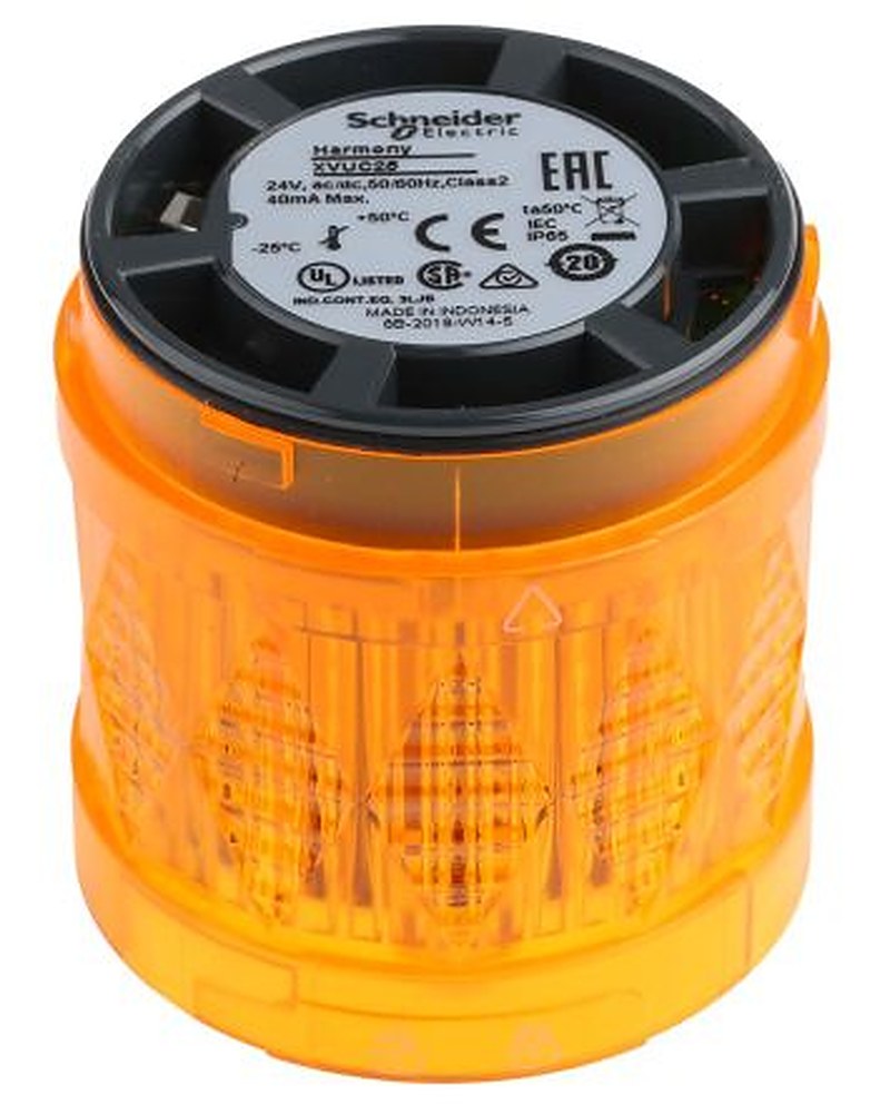 Schneider Electric Harmony Series Amber Steady Effect LED Beacon, LED Bulb 24V ac/dc, DC, IP65