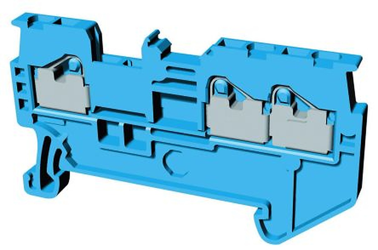 Omron XW5T-P1.5-1.2-1BL XW5T Series Non-Fuse DIN Rail Terminal Blue, 1.5mm², 1-Level, Push-in