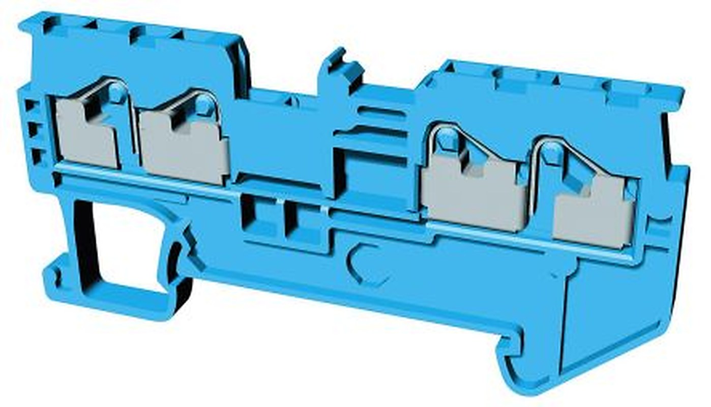 Omron XW5T-P1.5-2.2-1BL XW5T Series Non-Fuse DIN Rail Terminal Blue, 1.5mm², 1-Level, Push-in