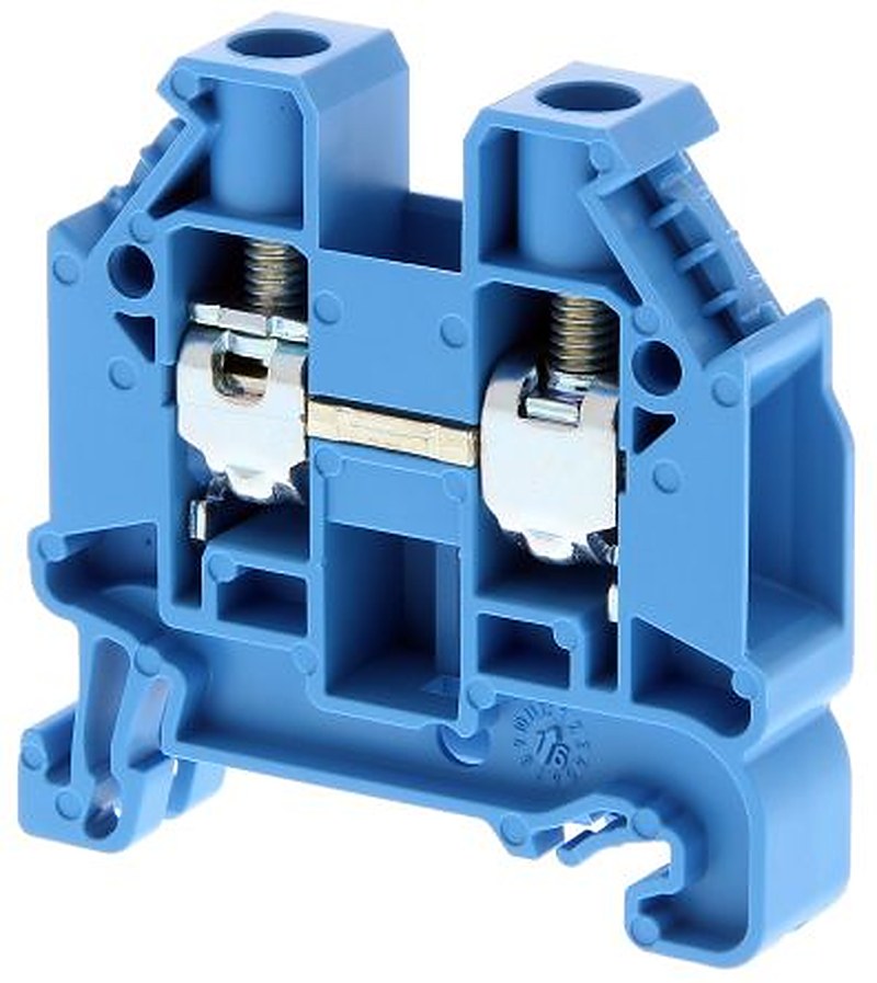 Omron XW5T-S10-1.1-1BL XW5T Series DIN Rail Terminal Block Blue, 10mm², 1-Level, Screw