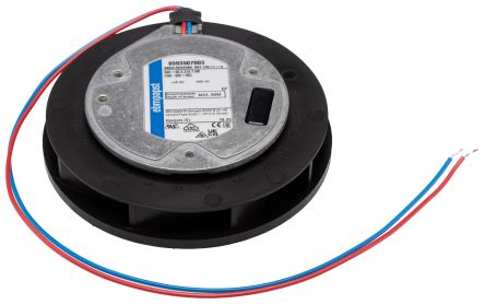 ebm-papst REF 100 Series Centrifugal Centrifugal Fan, 24V dc, 86 m³/h, DC Operation 104 mm x 104mm x 24.9 mm