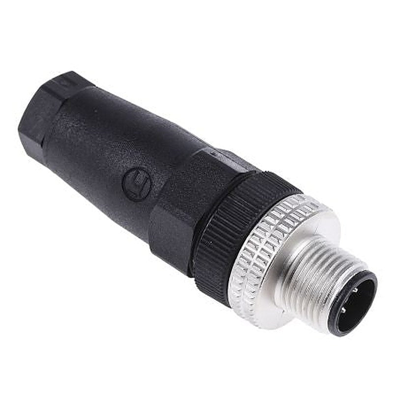 Telemecanique Sensors Circular Connector, 4 Contacts, Cable, M12 Connector, Plug, Male, IP67, XZCC Series