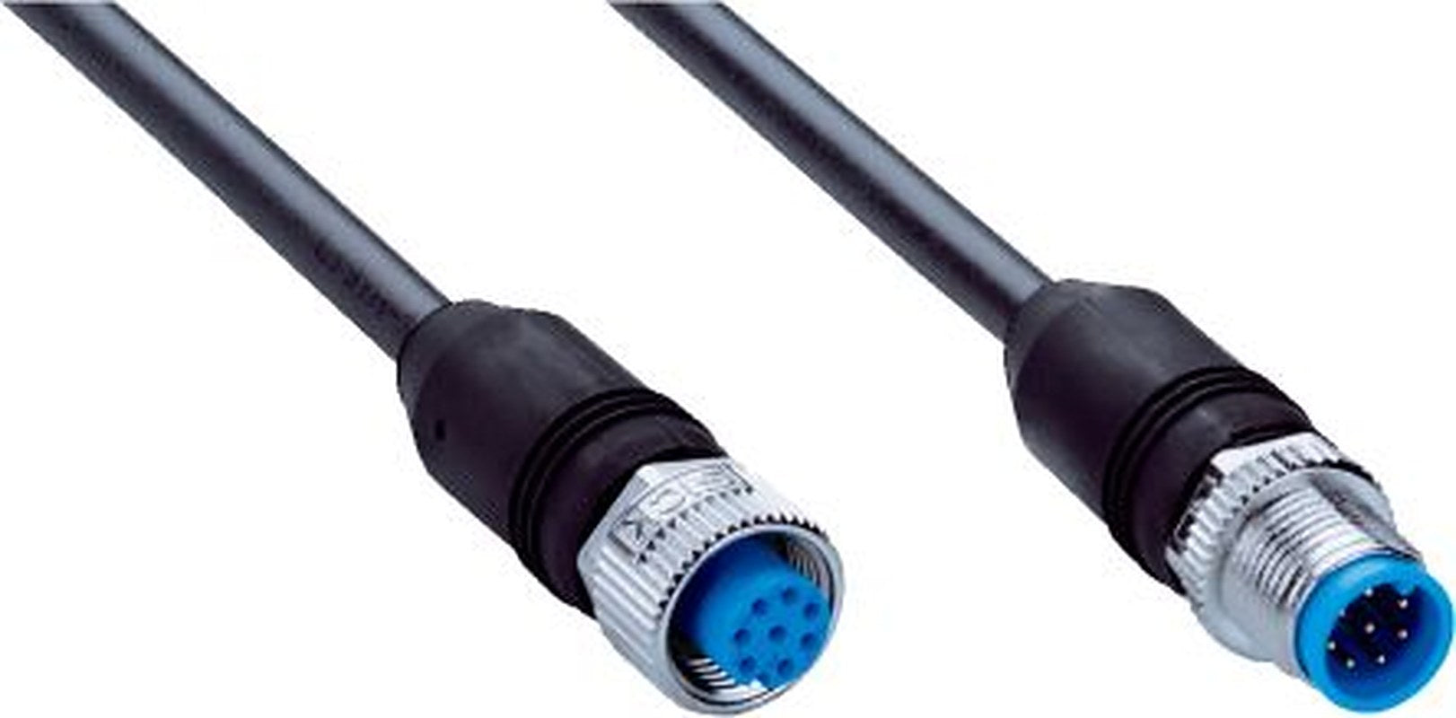 SICK Female 8 way M12, Straight to Male 4 way M12, Straight Connector Cable, 1.5 m