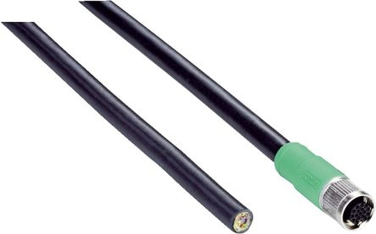 SICK Female 17 way M12, Straight to Male 4 way Unterminated Connector Cable, 5 m