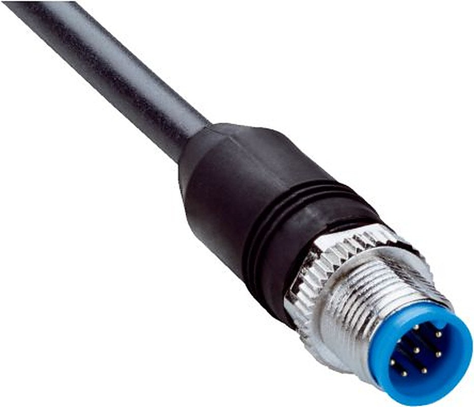SICK Male 8 way M12, Straight to Unterminated Free Cable End Connector Cable, 2 m