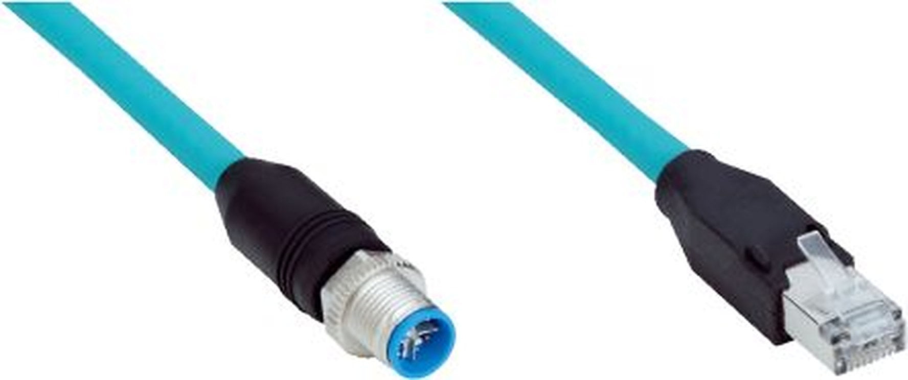 SICK Male 8 way M12, Straight to Male 8 way RJ45, Straight Connector Cable, 5 m