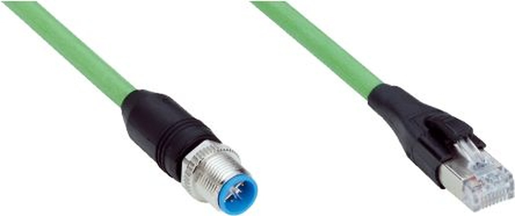 SICK Male 8 way M12, Straight to Male 8 way RJ45, Straight Connector Cable, 10 m
