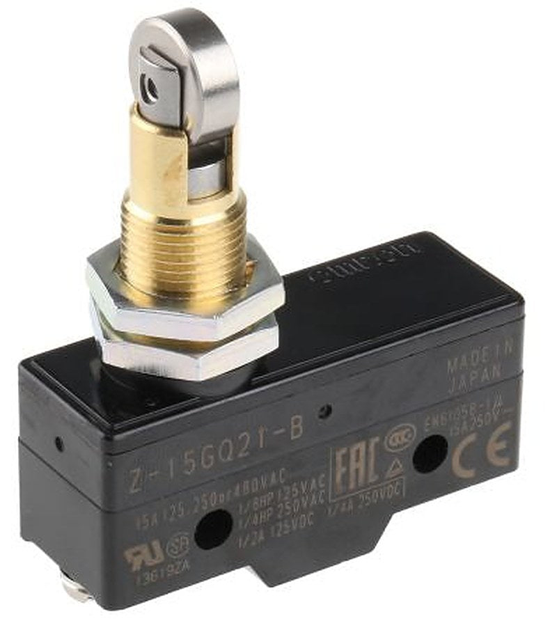 Omron Z Series Roller Limit Switch, SPDT, IP00, 250V ac, 15A