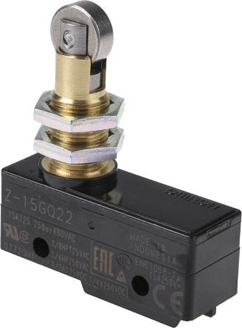 Omron Z Series Roller Plunger Limit Switch, SPDT, IP00, Thermosetting Resin Housing, 500V ac, 15A