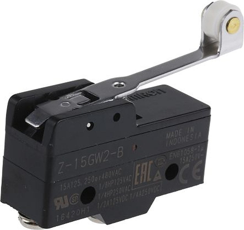 Omron Z Series Roller Lever Limit Switch, SPDT, IP00, 250V ac, 15A