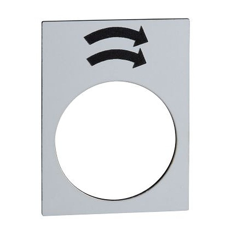 Schneider Electric Legend for Use with XACA, XACM, XACB, Pre-printed "Black slew right, Fast on White Background