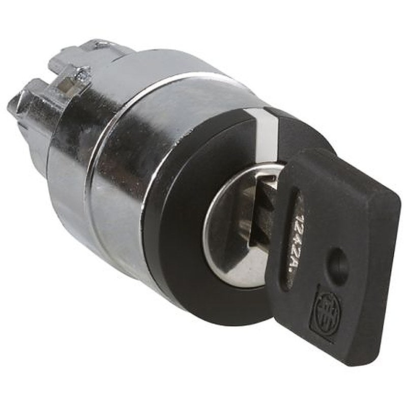 Schneider Electric ZB4 2-position Key Switch Head, 22 mm Cutout