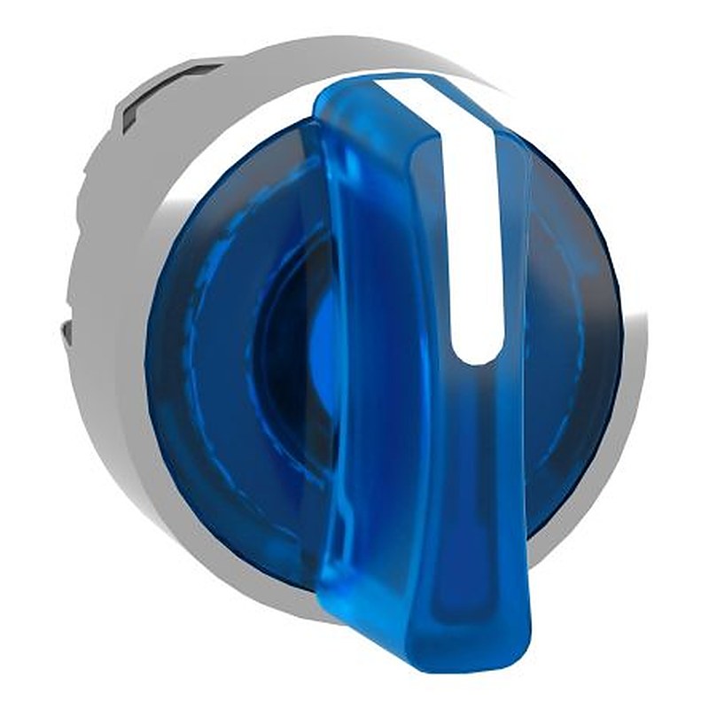 Schneider Electric Harmony Series 3 Position Illuminated Selector Switch Head, 22 mm Cutout, Blue Handle, IP67, IP69,