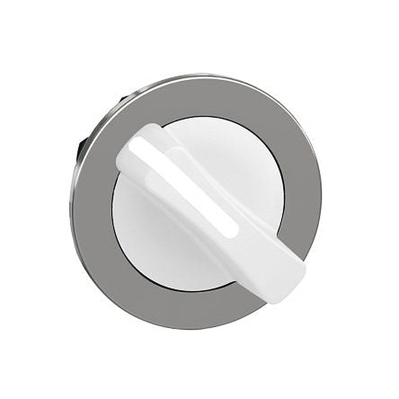 Schneider Electric ZB4 Series 2 Position Selector Switch Head, 30 mm Cutout, White Handle, IP67, IP66, IP69