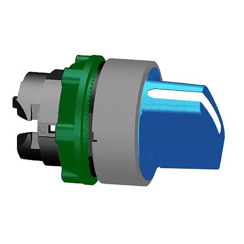 Schneider Electric Harmony Series 2 Position Selector Switch Head, 22 mm Cutout, Blue Handle, IP67