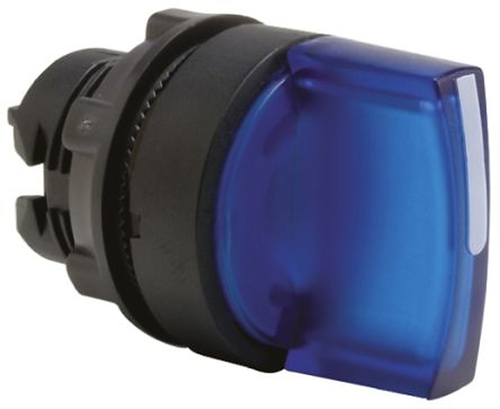 Schneider Electric Harmony Series 3 Position Illuminated Selector Switch Head, 22 mm Cutout, Blue Handle, IP65