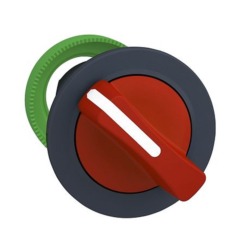 Schneider Electric Harmony XB5 Series 2 Position Selector Switch Head, 30 mm Cutout, Red Handle, IP66, IP69K, IP67
