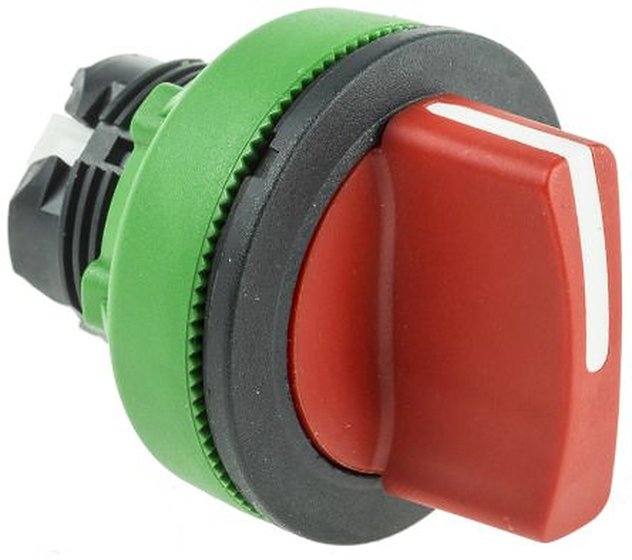 Schneider Electric Harmony XB5 Series 2 Position Selector Switch Head, 30 mm Cutout, Red Handle, IP69K, IP66, IP67