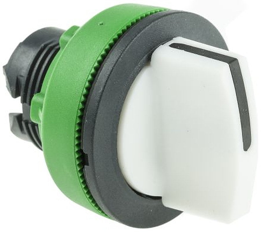 Schneider Electric Harmony XB5 Series 3 Position Selector Switch Head, 30 mm Cutout, White Handle, IP69K, IP67, IP66