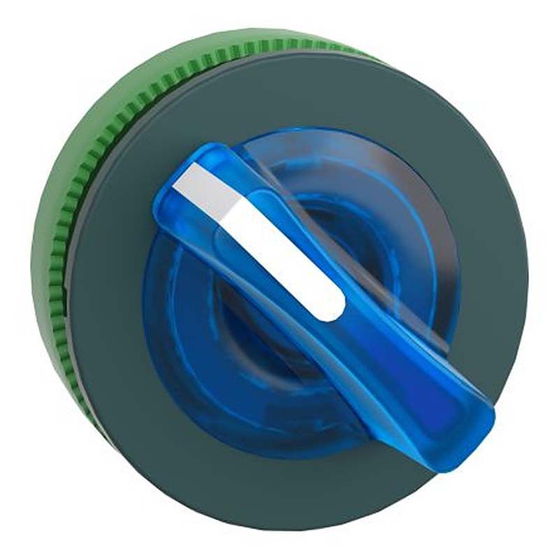 Schneider Electric Harmony XB5 Series 2 Position Illuminated Selector Switch Head, 30 mm Cutout, Blue Handle, IP66,