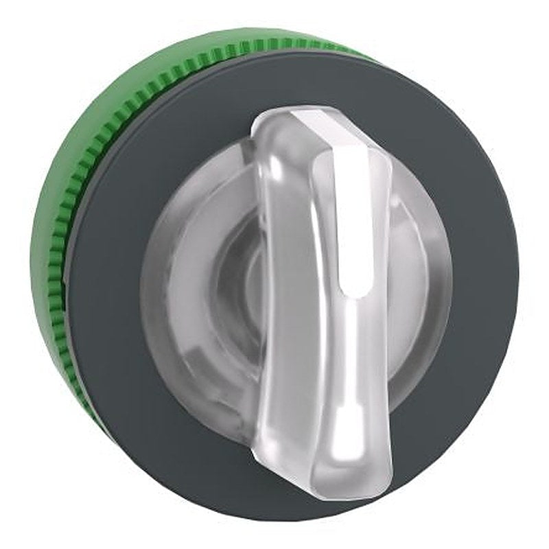 Schneider Electric Harmony XB5 Series 3 Position Illuminated Selector Switch Head, 30 mm Cutout, White Handle, IP69K,