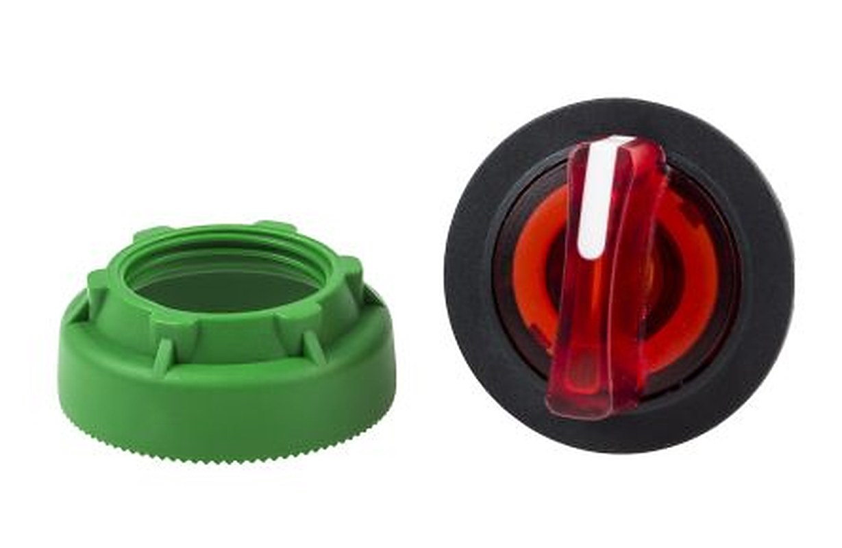 Schneider Electric Harmony XB5 Series 3 Position Illuminated Selector Switch Head, 30 mm Cutout, Red Handle, IP66,