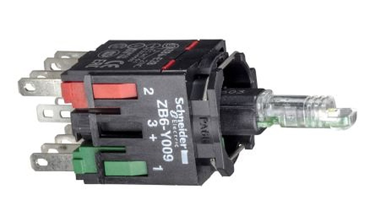 Schneider Electric Harmony XB6 Series Contact & Light Block, 12V, Green Light, 1 NO