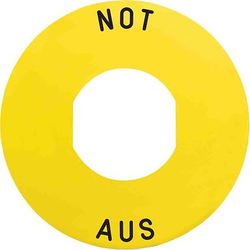 Schneider Electric Legend Plate for Use with Harmony XB4 Harmony XB5, Pre-printed "Black NOT-AUS on yellow background