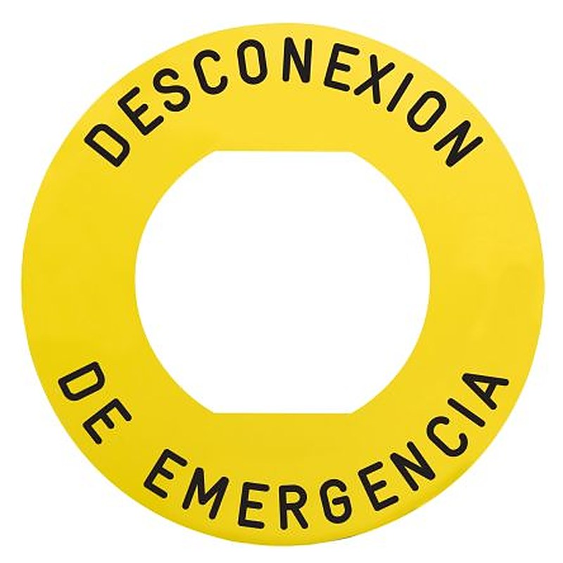 Schneider Electric Label for Use with Push Button, Pre-printed "DESCONEXION DE EMERGENCIA