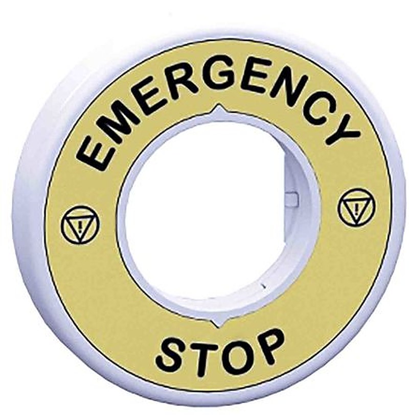 Schneider Electric Illuminated Marked Legend Ring for Use with Emergency Stop Mushroom Head Push Button