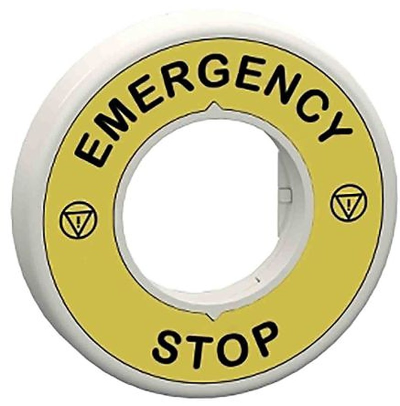 Schneider Electric Illuminated Marked Legend Ring for Use with Emergency Stop Mushroom Head Push Button