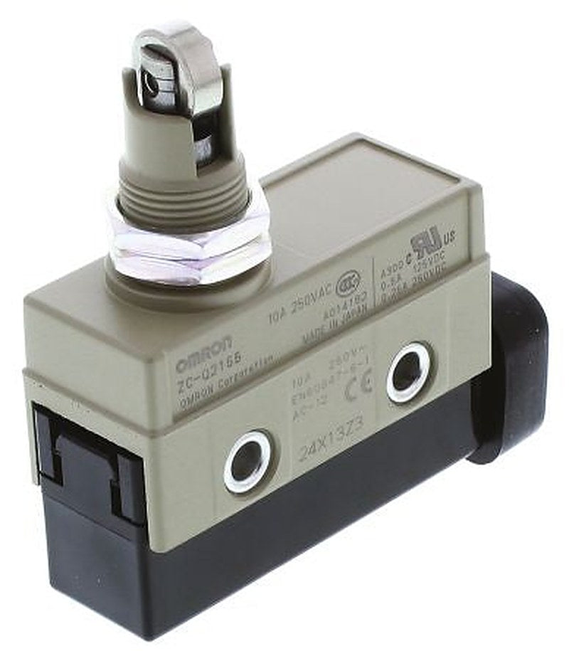 Omron ZC Series Plunger Limit Switch, SPDT, IP67, Nitrile Rubber (Seal), Sintered Stainless Steel, Stainless Steel