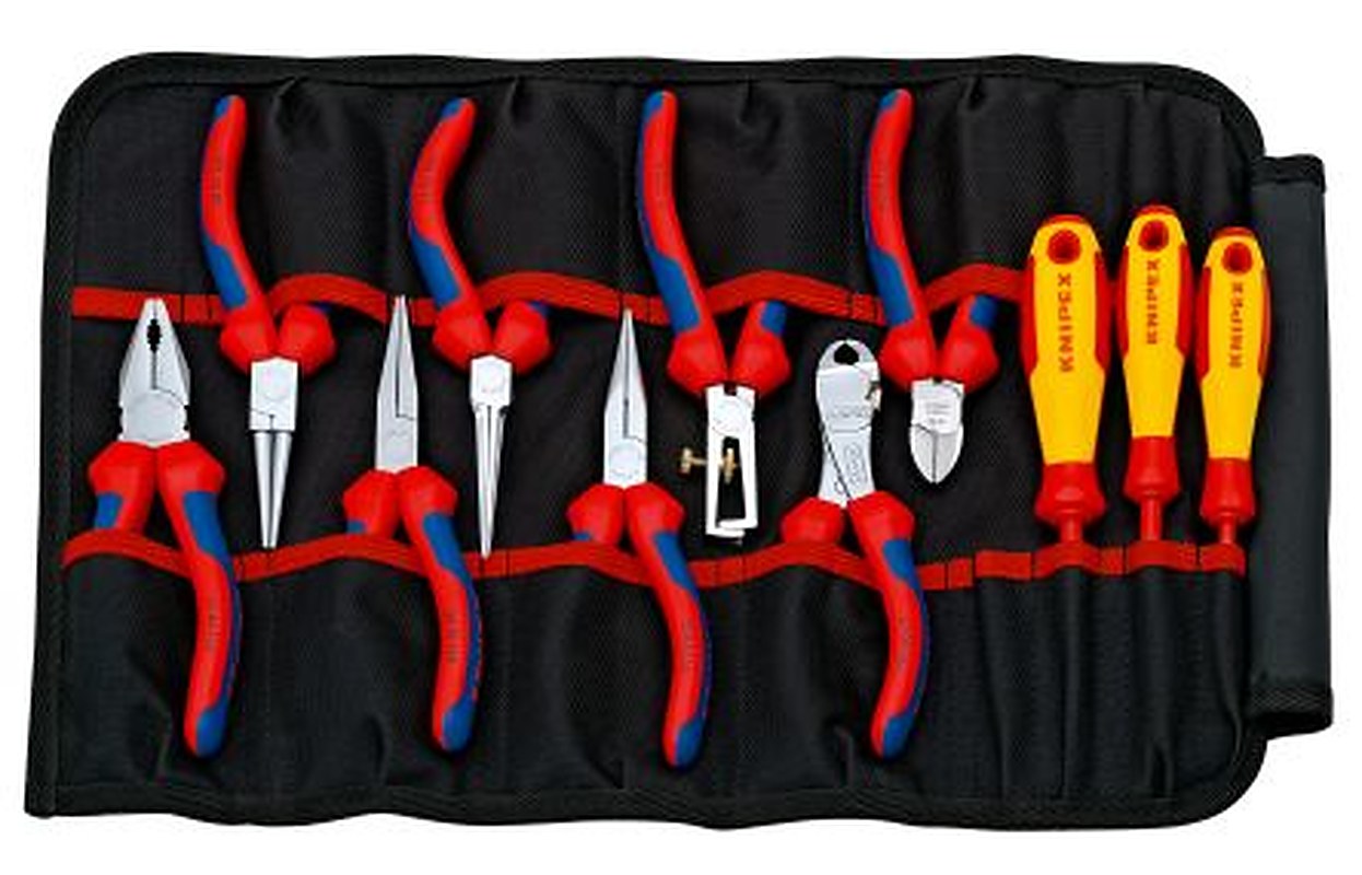 Knipex 11 Piece Electrician Tool Kit Tool Roll with Roll VDE/1000V Approved