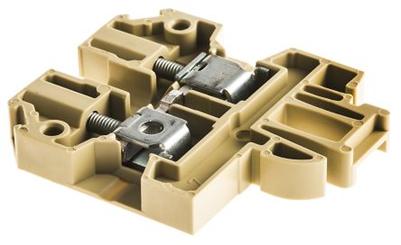 Weidmüller 0128360000 SAK Series Modular Terminal Block Yellow, Beige, 4mm², 1-Level, Solder, IECEx/ATEX