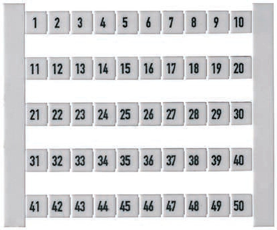 Weidmüller Numbers 11-20 Terminal Marker for use with Terminal Block
