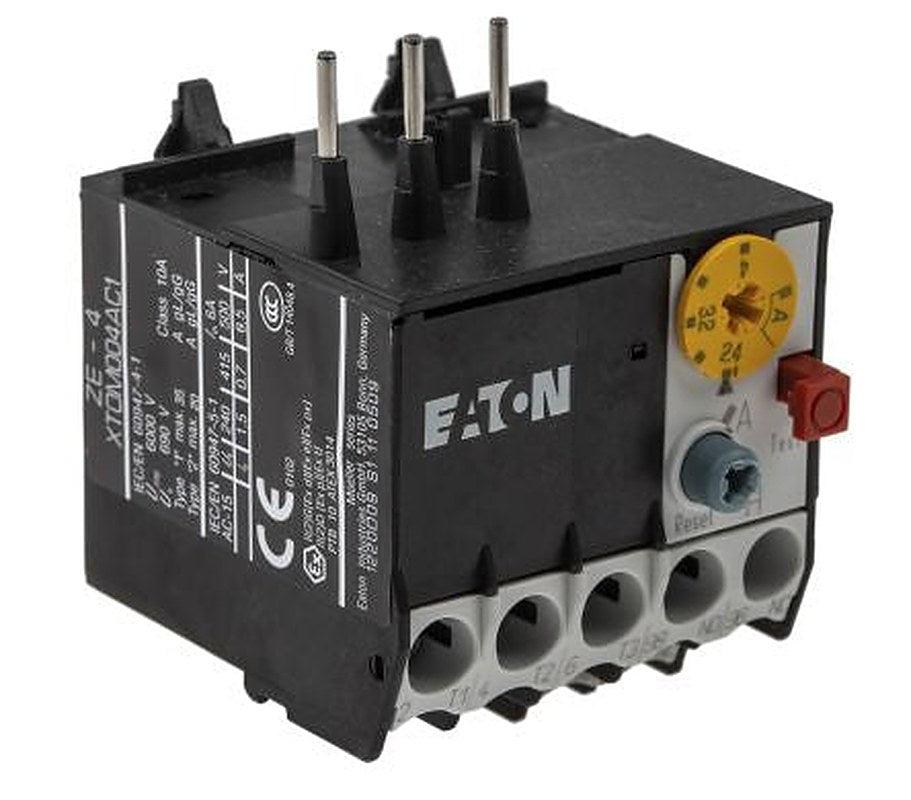 Eaton, ZE Overload Relay 1 NO/1 NC, 2.4A, 4 A F.L.C, 4A Contact Rating, 6 W, 600V ac