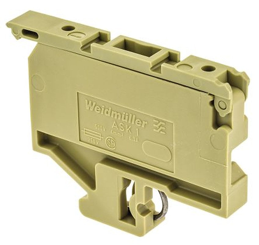 Weidmüller 0376760000 ASK Series Fused DIN Rail Terminal Brown, 1-Level Fused, Screw