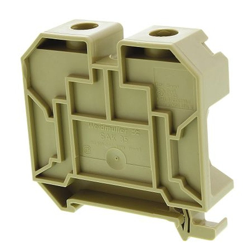 Weidmüller 0380760000 SAK 35/35 Series Feed Through Terminal Block Beige, Yellow, 35mm², 1-Level, Solder, ATEX, IECEx