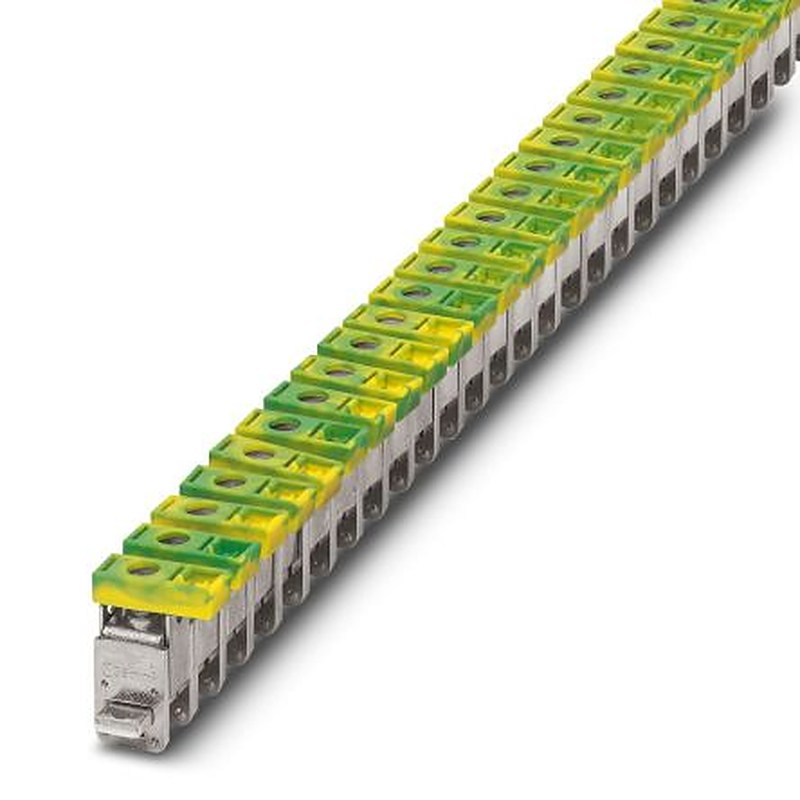 Phoenix Contact AKG 35 GNYE Series Terminal Block, 1-Way, 2.5mm², 35 mm² Wire, 125A Screw