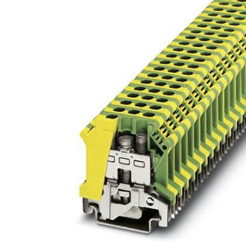 Phoenix Contact 0442011 USLKG 10 Series Feed Through Terminal Block Green, Green, Yellow, Yellow, 0.5mm², 6 mm²,