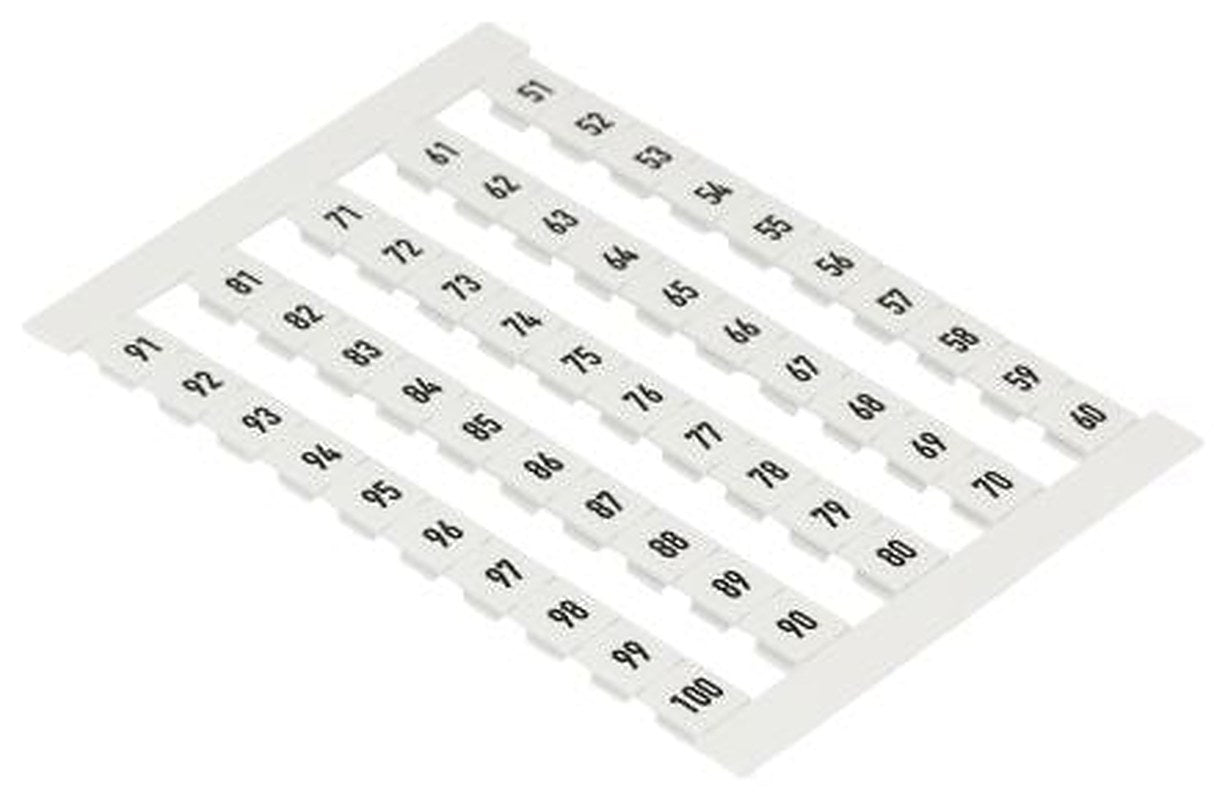Weidmüller Numbers Terminal Marker for use with Weidmuller Cable Connectors, Plug-In Connectors, Electronic