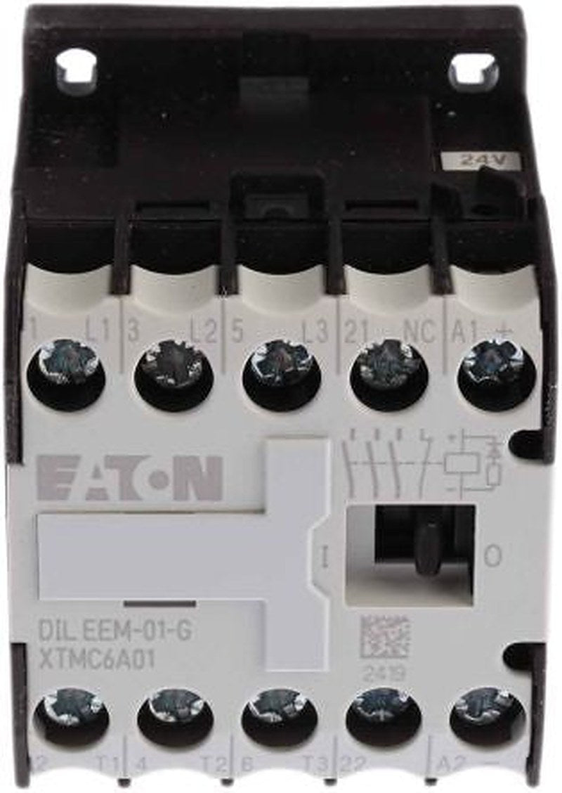 Eaton DILEEM Contactor, 24V dc Coil, 1-Pole, 6.6 A, 3 kW 24V dc, 3 NO, 690V ac