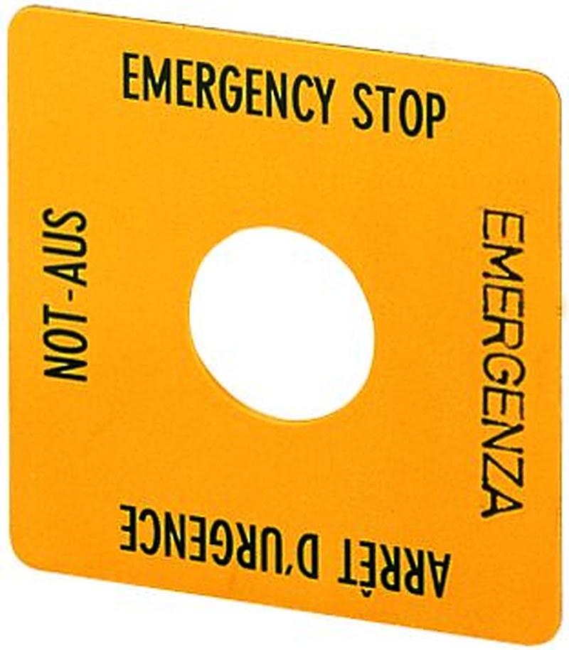 Eaton Emergency Stop Label for Use with Push Buttons
