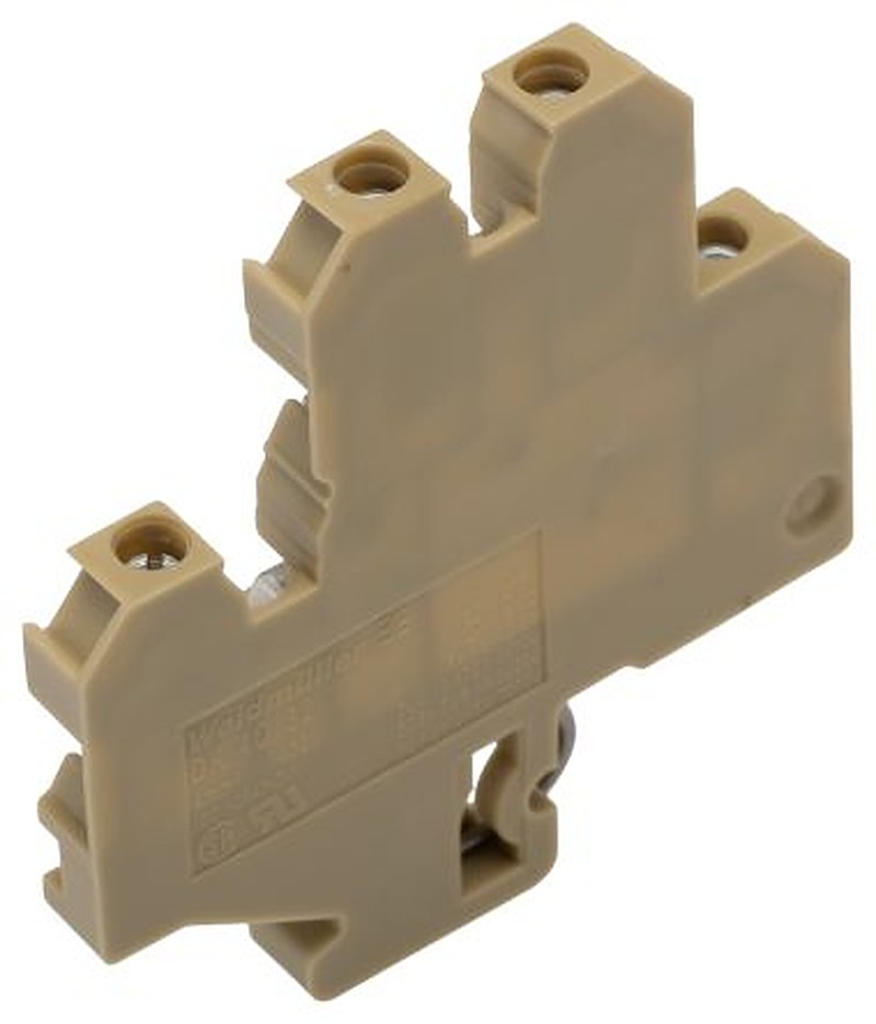 Weidmüller 0590060000 DK Series Double Level Terminal Block Brown, 4mm², 2-Level, Screw